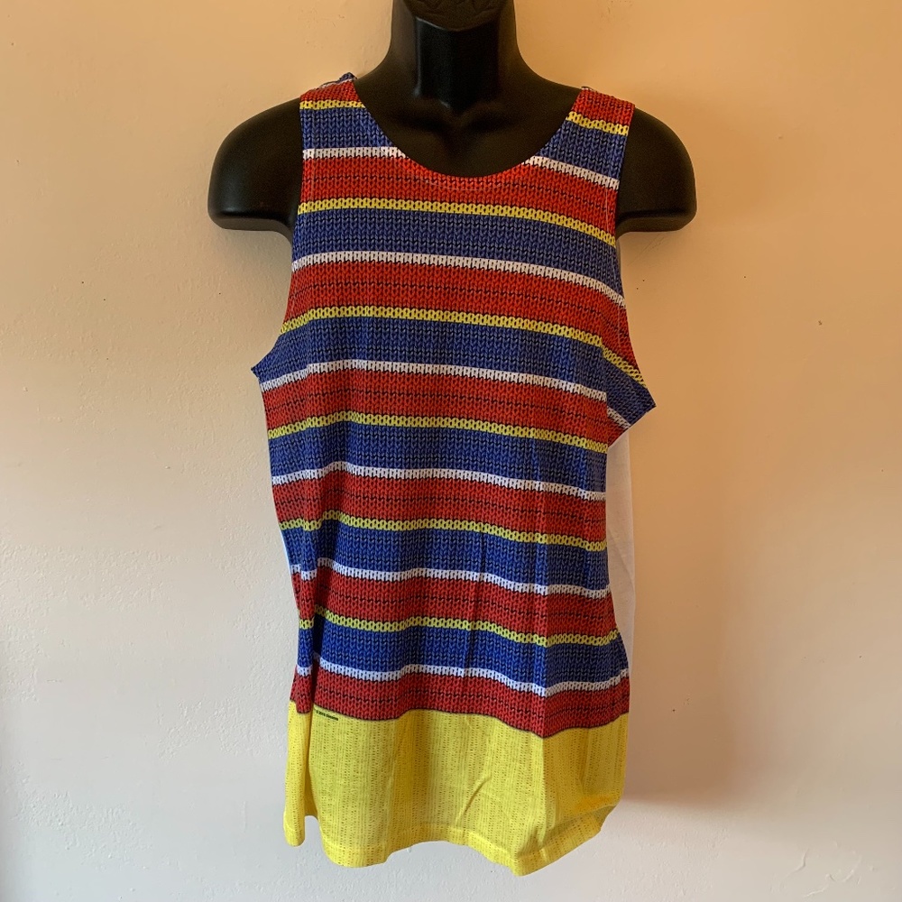 Cableknit Print Tank Top Large Polyester Gently worn MSRP $30 No fabric or size